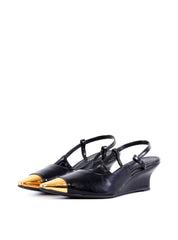 Scarpin Slingback com Biqueira Cromada - Preta SD-12014 - PR