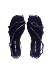 Rasteira com Tiras Finas em Recorte Geométrico - Preta SDI-11942 - PR