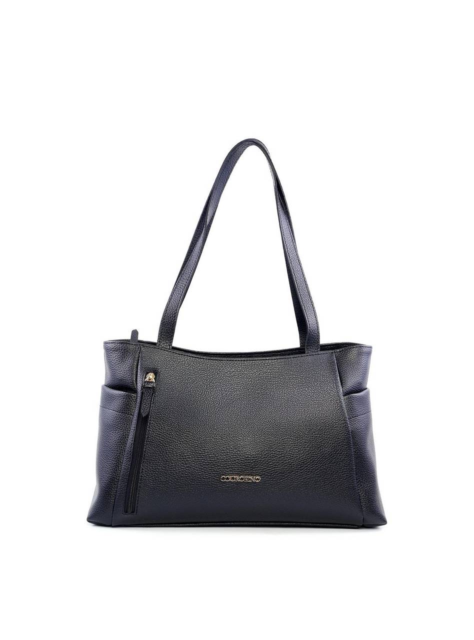 Bolsa Tote com Ziper Frontal Vertical - Preta BSI-6177 - PR