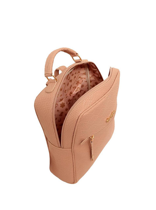 Mochila Casual Grande Ziper Frontal Divisórias Nude MEI-410 - NU