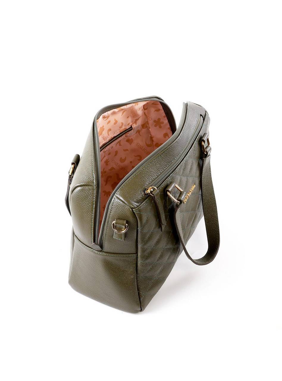 Bolsa Tote Arredondada em Matelasse - Verde BSI-6431 - VD