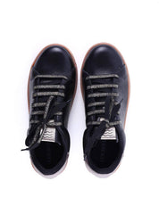 Tênis Casual com Cadarço em Strass - Preto SP-12030 - PR