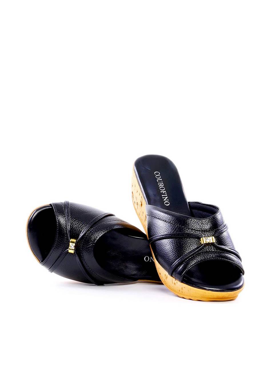 Tamanco Anabela Médio com Detalhe Dourado SDI-12201 - PR