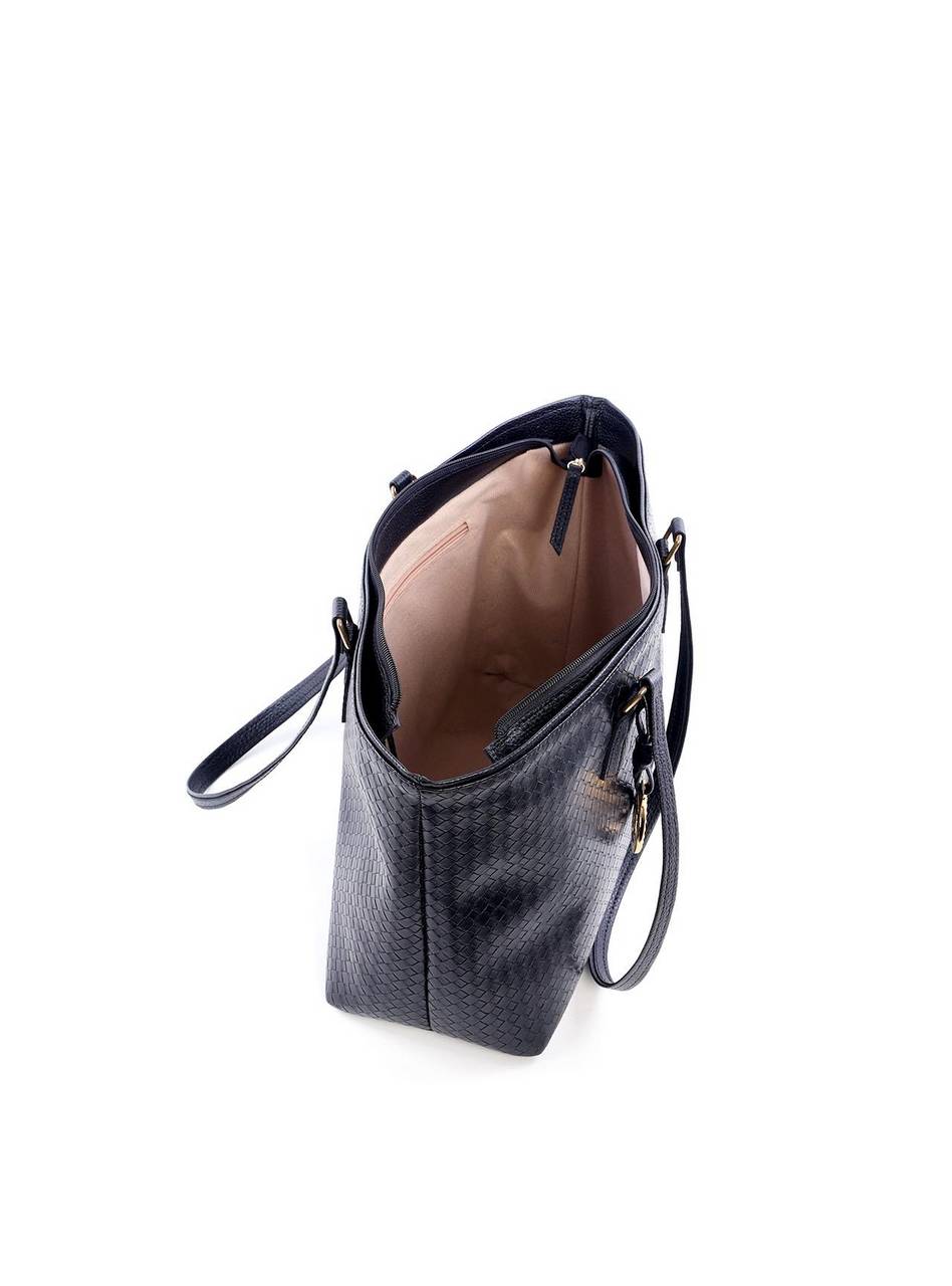 Bolsa Shopper em Tressê com Big Charm Removível - Preta BSI-6186 - PR