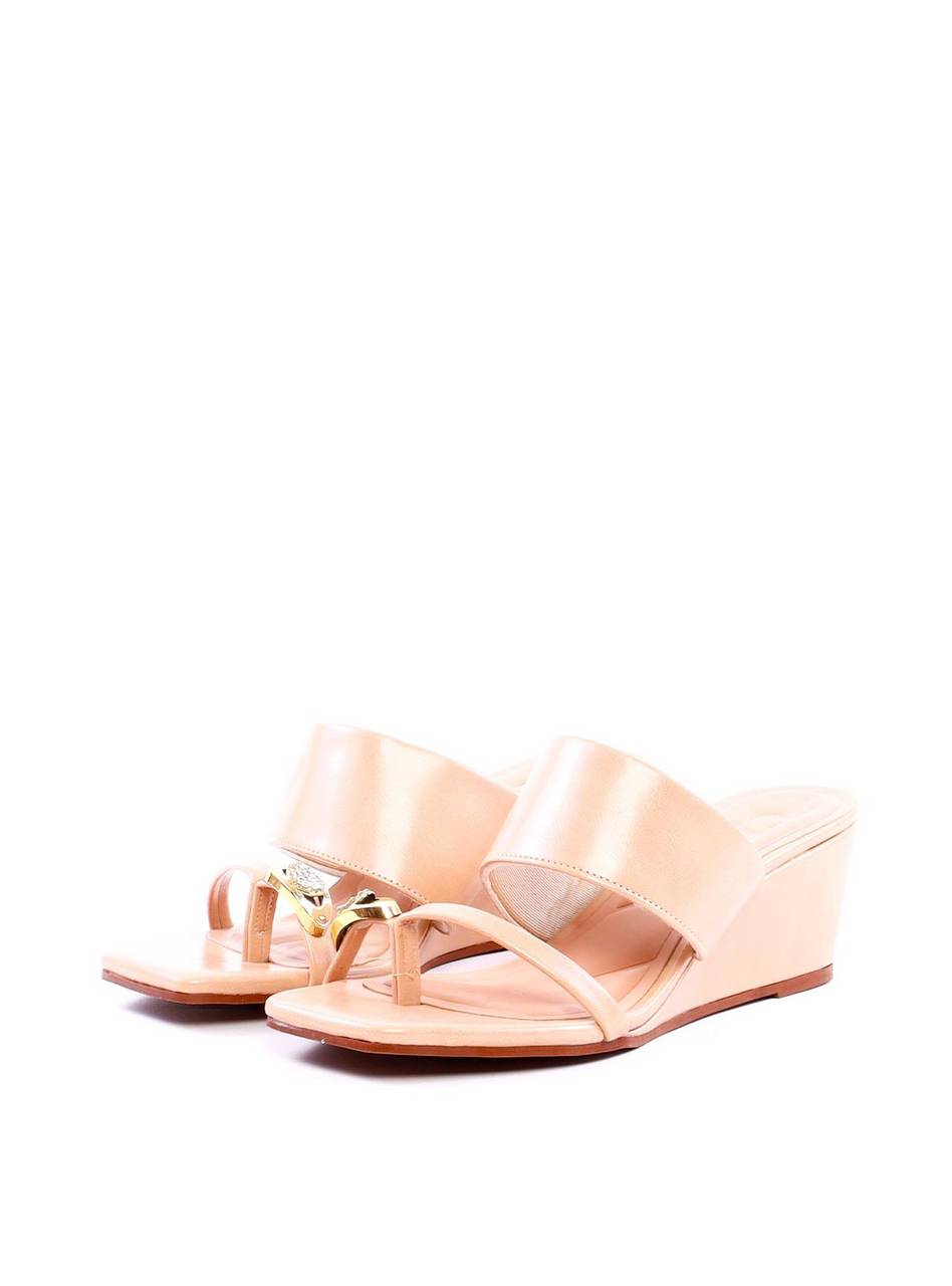 Tamanco Anabela com Enfeite no Dedo - Nude SDI-11959 - NU