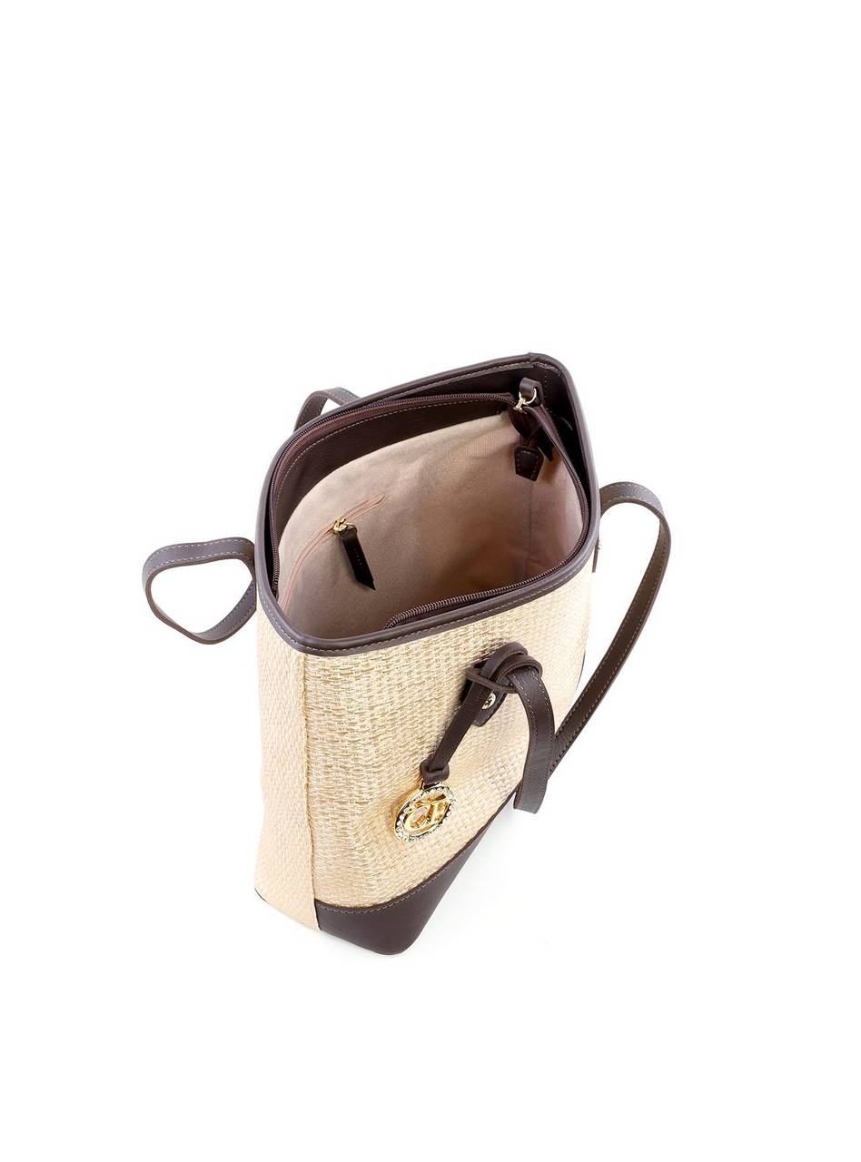 Bolsa Shopper em Palha com Bag Charm - Cacau BSI-6247 - CA