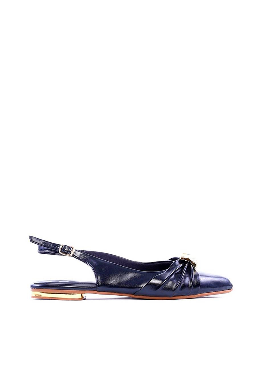 Sapatilha Slingback Drapeada Enfeite Orgânico - Preta SDI-11981 - PR