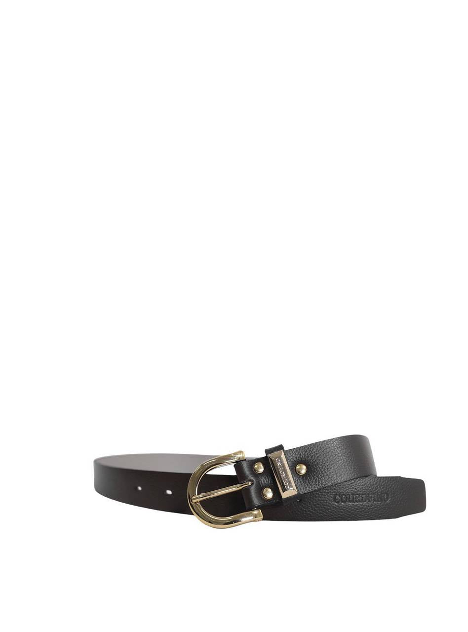 Cinto Feminino Social Espessura Media Liso Couro Preto CTI-925 - PR