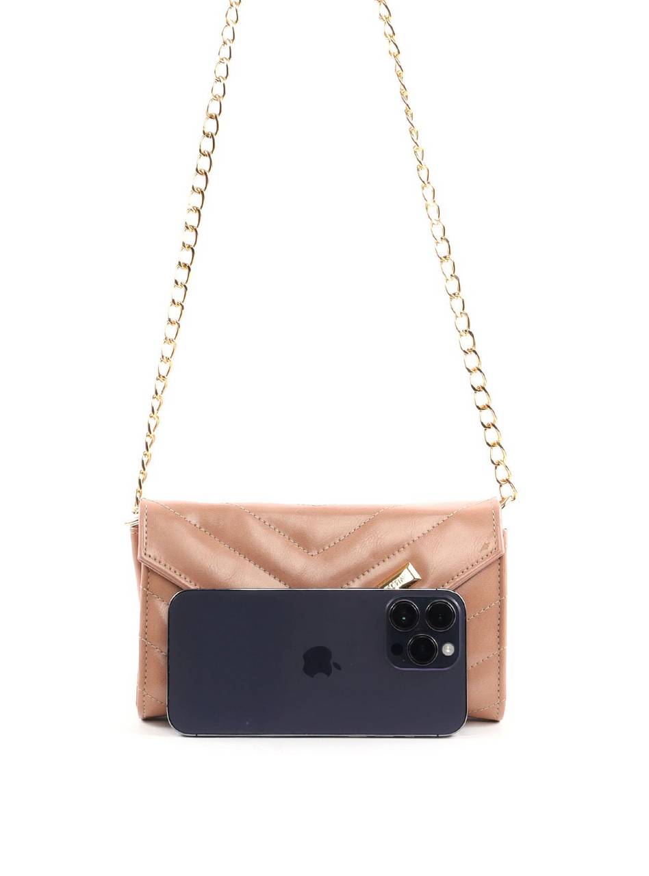 Bolsa Clutch Transversal em Matelassê - Nude BSI-6424 - NU