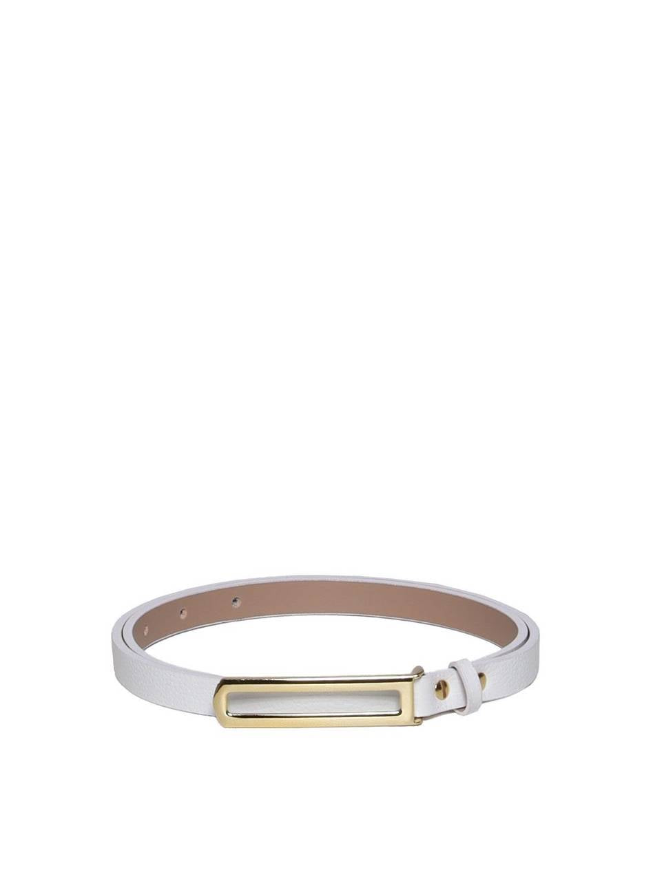 Cinto Feminino em Couro com Fivela Retangular - Branca CTI-969 - BR