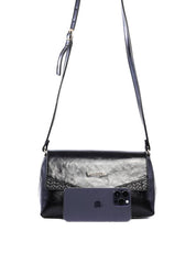 Bolsa Satchel Média Tampa com Recortes - Preta BSI-6484 - PR
