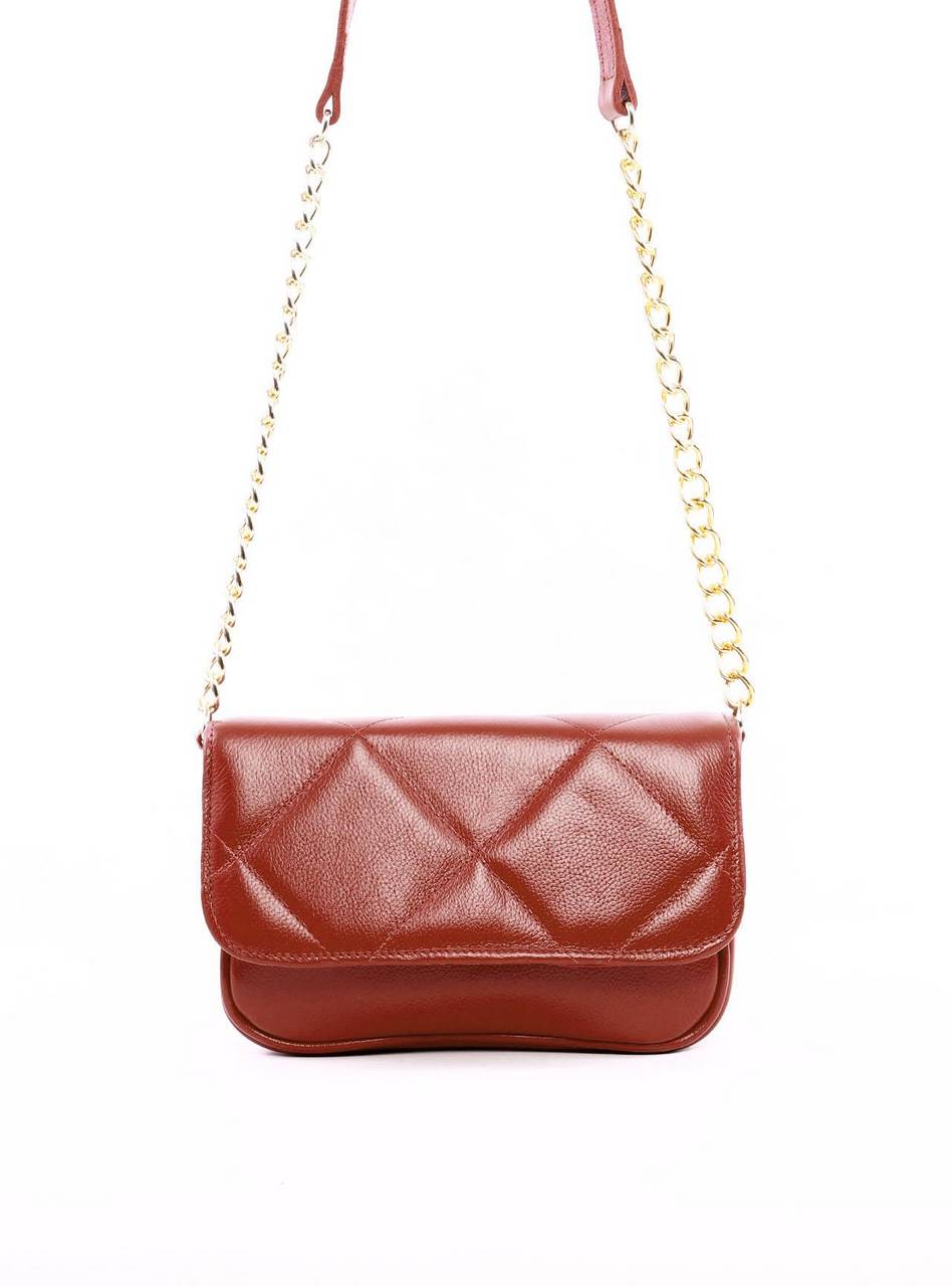 Bolsa Satchel Pequeno Couro Transversal - Castor BSI-5858 - CS