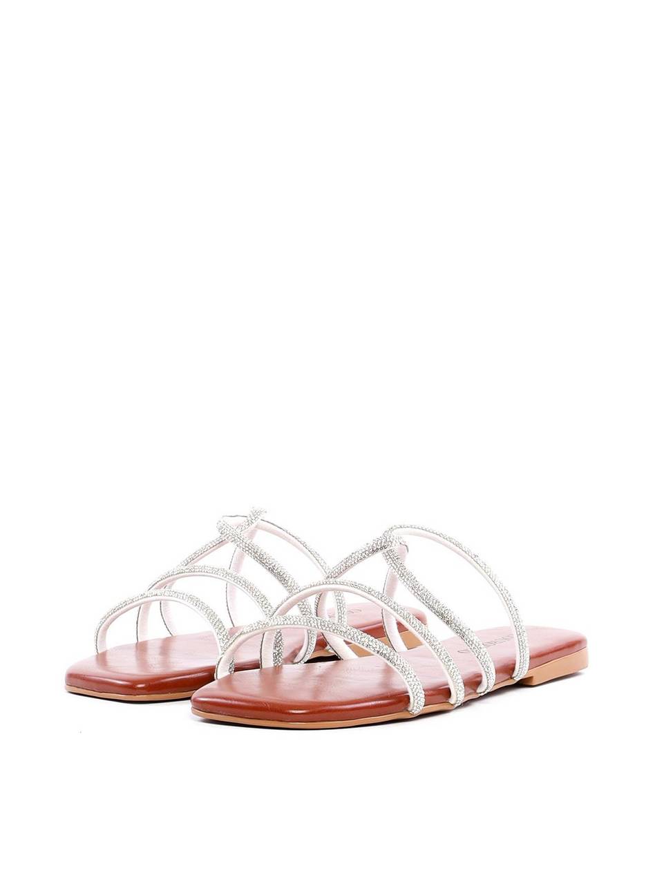 Rasteira com Tiras Cruzadas e Strass - Castor SDI-11891 - CS