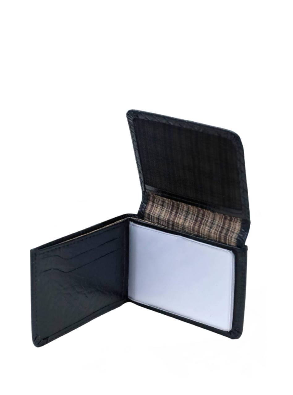 Carteira Masculina Abertura Cima Ziper Traseiro Couro Preta CAI-509 - PR