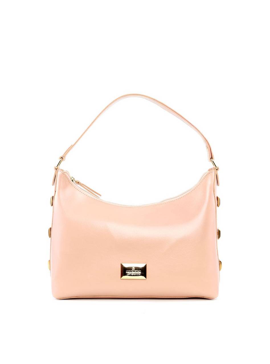 Bolsa Hobo Tiracolo com Detalhes Laterais - Nude BSI-6199 - NU