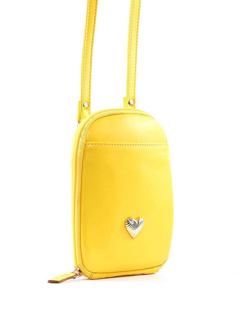 Bolsa Bag Transversal Coração Porta Celular - Amarela BSI-6396 - AM
