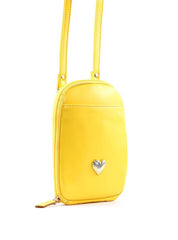 Bolsa Bag Transversal Coração Porta Celular - Amarela BSI-6396 - AM