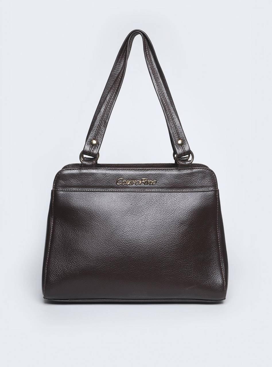 Bolsa Tiracolo Duas Divisórias Média Couro Cacau BSI-5630 - CA