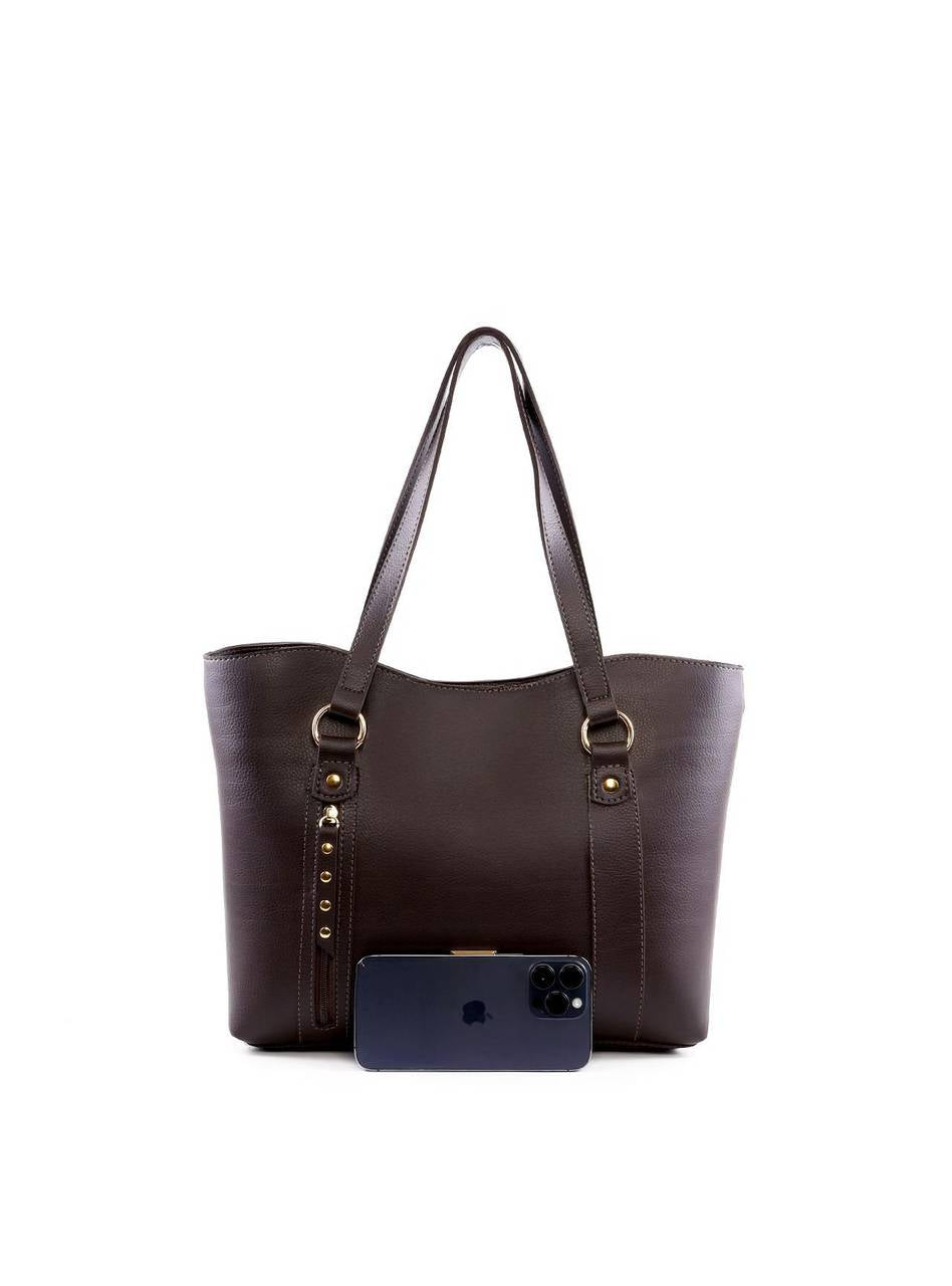 Bolsa Shopper com Rebites - Cacau BSI-6420 - CA