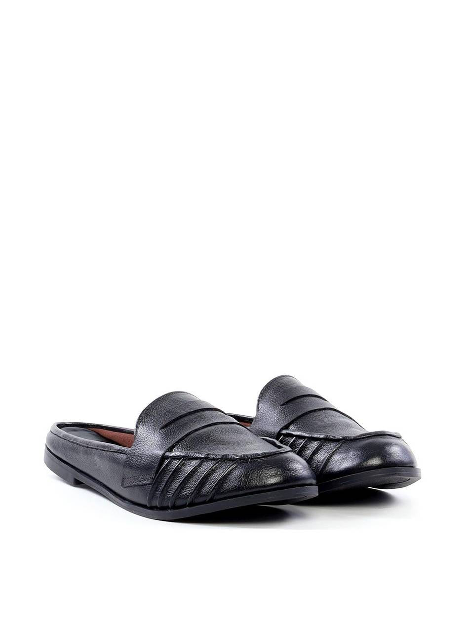 Mule Mocassim Drapeado - Preta SDI-12137 - PR