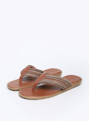 Sandália Masculina Chinelão Couro Cabresto Reto Castor SDI-11555 - CS