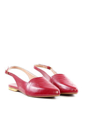 Sapatilha Slingback com Costura de Coração - Vermelha SDI-12079 - VE