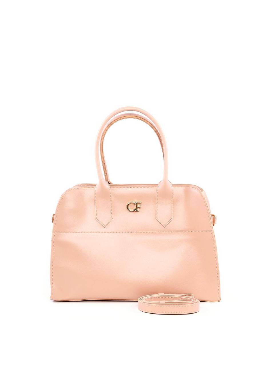 Bolsa Tote de Alça Dupla com Costuras e Fivelas - Nude BSI-6209 - NU