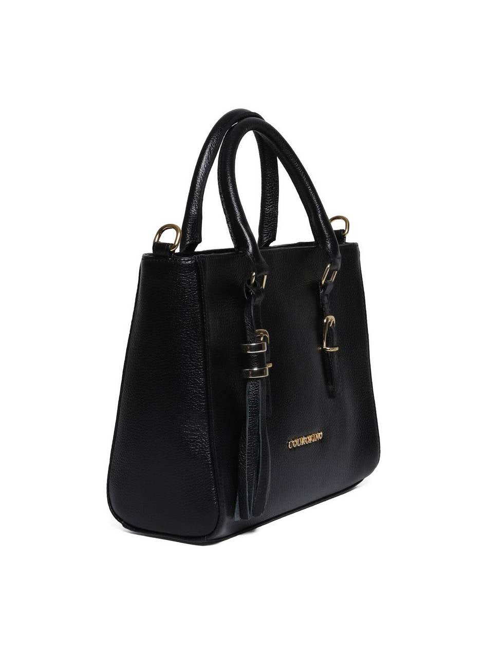 Bolsa Tote Tiracolo com Barbicacho - Preta BSI-5956 - PR