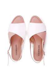 Sandália Rasteira Tiras Cruzadas Bicolor SDI-12269 - NU