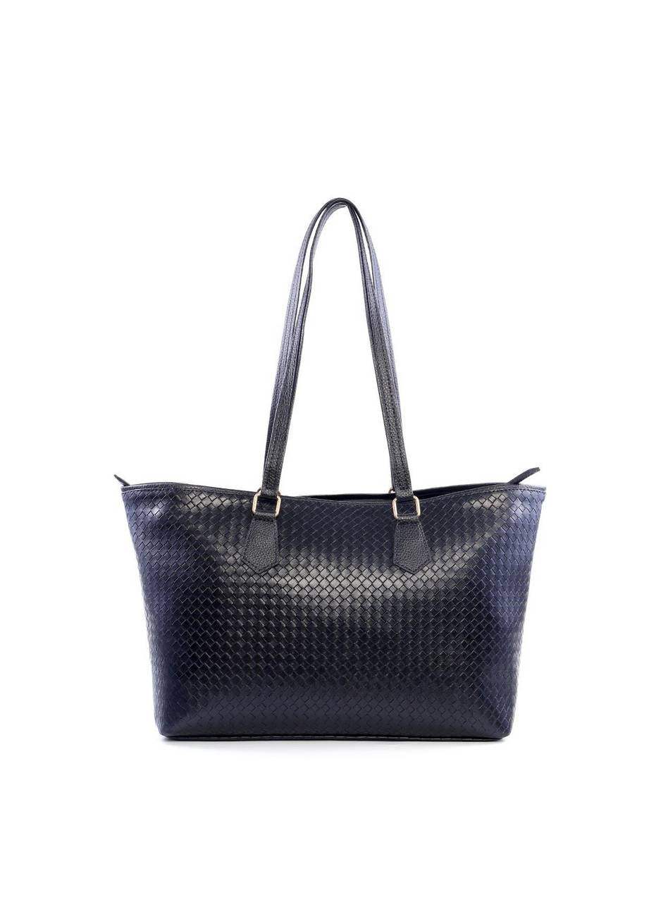 Bolsa Shopper em Tressê com Big Charm Removível - Preta BSI-6186 - PR