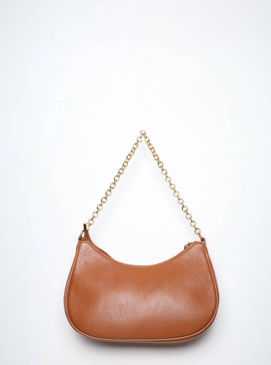 Bolsa Hobo Pequena Transversal Couro Castor BSI-5850 - CS