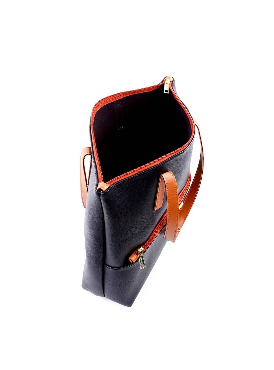 Bolsa Tiracolo Shopper com Bolso Frontal - Preta BSI-6316 - PR