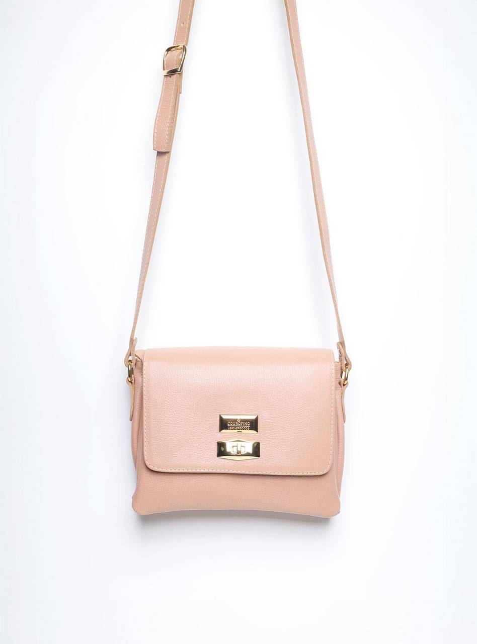 Bolsa Saddle Pequena Couro Alça Regulável Nude BSI-5739 - NU