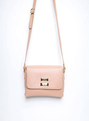 Bolsa Saddle Pequena Couro Alça Regulável Nude BSI-5739 - NU