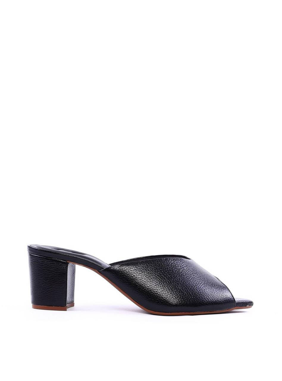 Tamanco Peep Toe com Salto Bloco - Preta SDI-12022 - PR