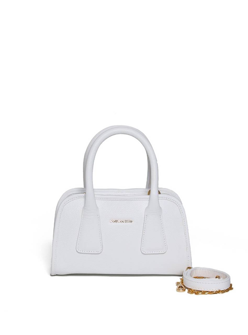 Bolsa Tote Tiracolo Costura Geométrica Branca  BSI-5985 - BR