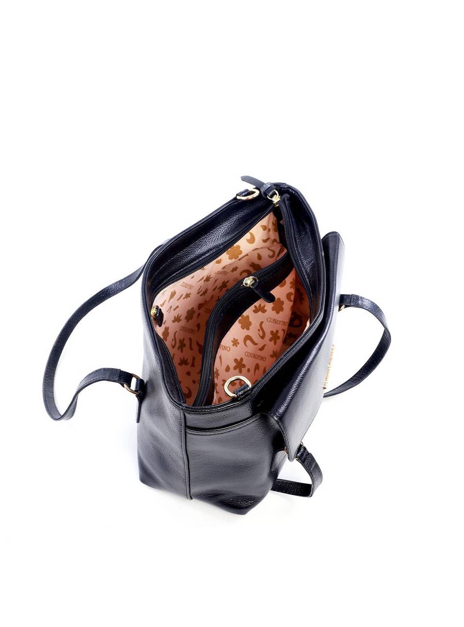 Bolsa Tote com Alça Dupla com Tampa de Ímã - Preta BSI-6099 - PR
