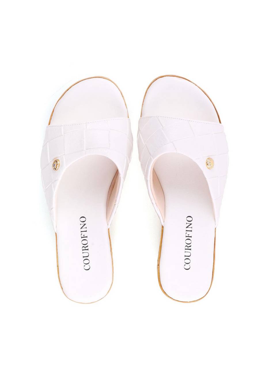 Tamanco Anabela em Tressê - Branca SDI-12174 - BR