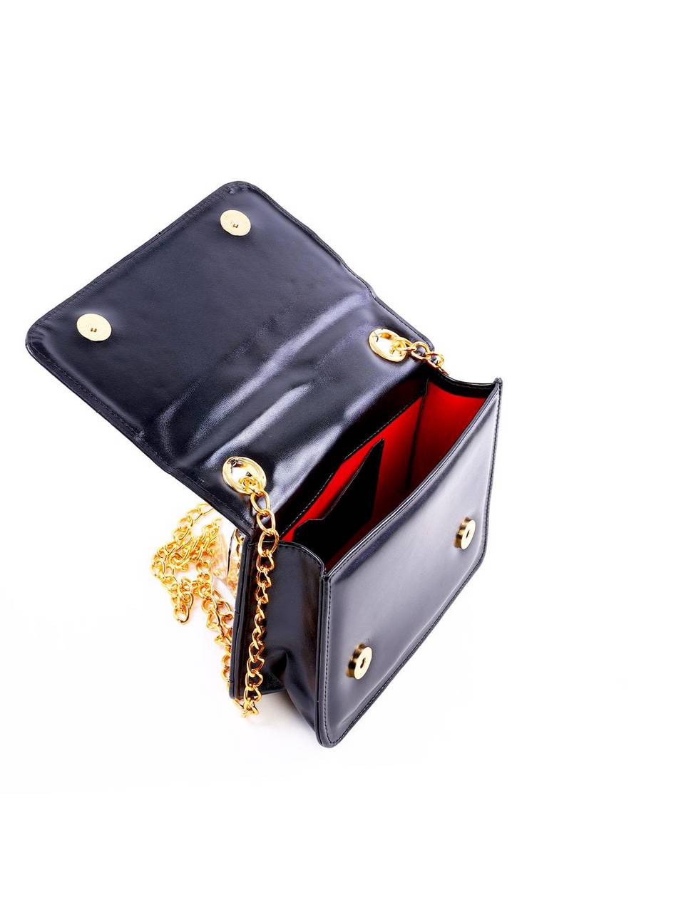 Bolsa Satchel Metalassê com Alça Transversal - Preta BSI-6286 - PR