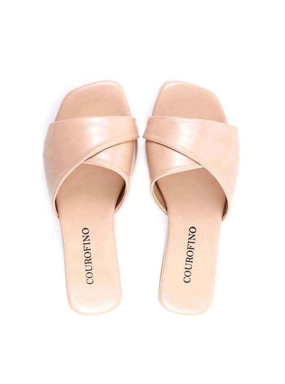 Sandália Tiras Finas Salto Alto Cromado - Nude SDI-11926 - NU