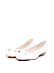 Scarpin de Bico Quadrado e Laço - Branca SDI-11998 - BR