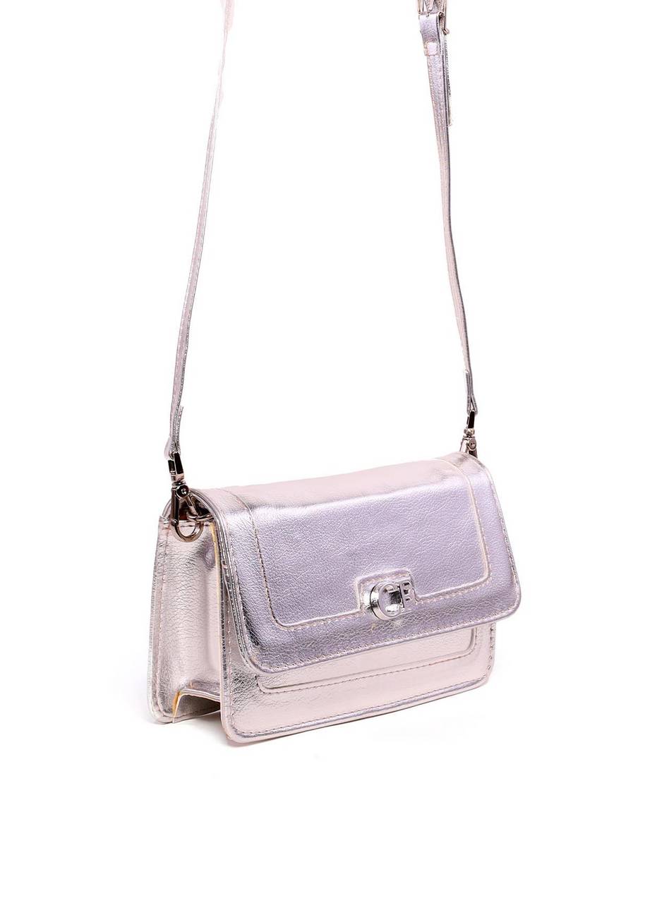 Bolsa Satchel Retangular Transversal - Prata BSI-6051 - PT