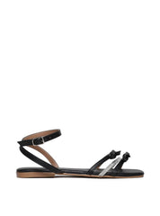 Rasteira Laços com Tiras em Strass - Preta SDI-11686 - PR