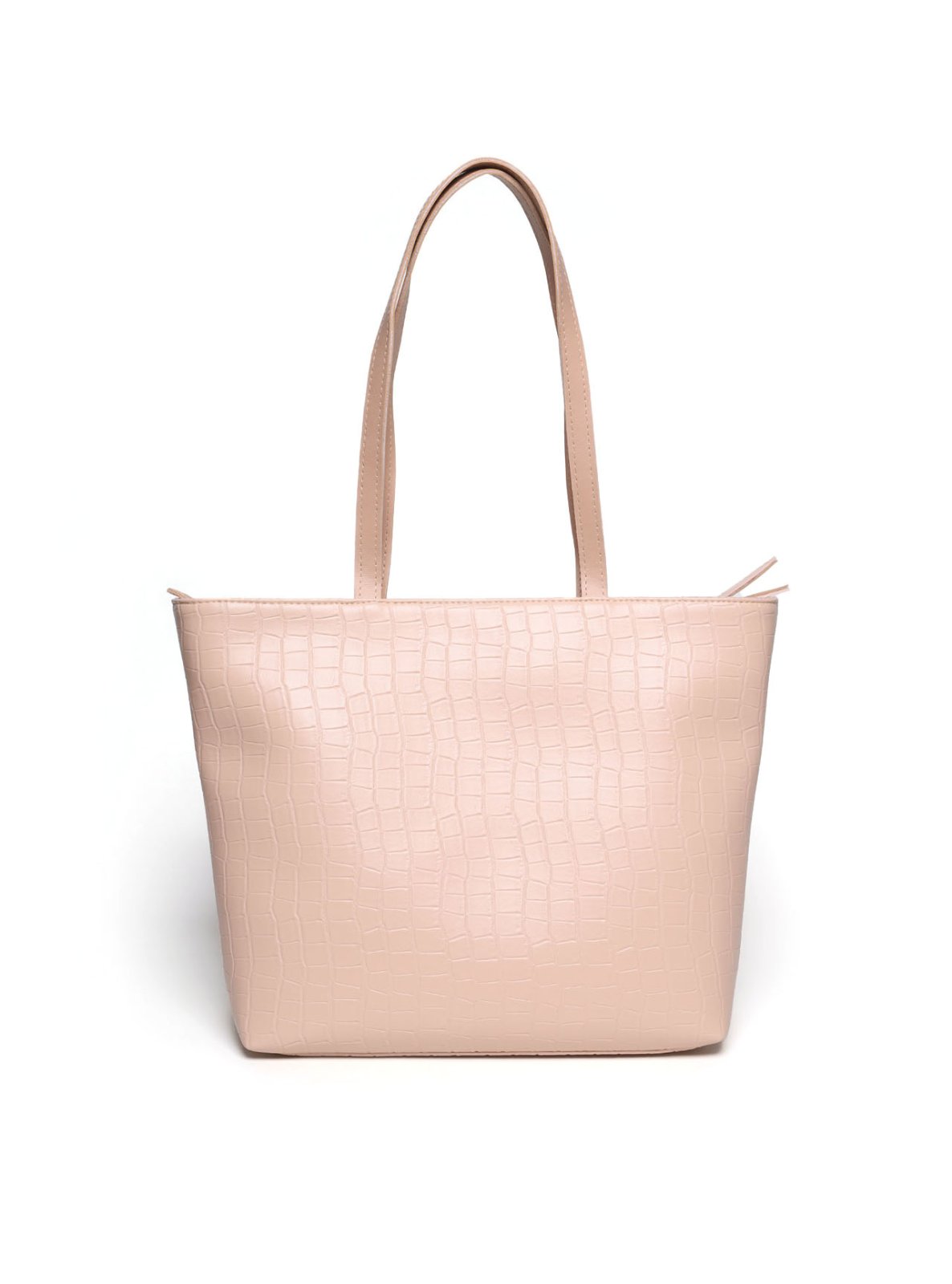 Bolsa Shopper Tiracolo Detalhes Tiras Zíper Puxador Nude BSI-5889 - NU