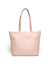 Bolsa Shopper Tiracolo Detalhes Tiras Zíper Puxador Nude BSI-5889 - NU