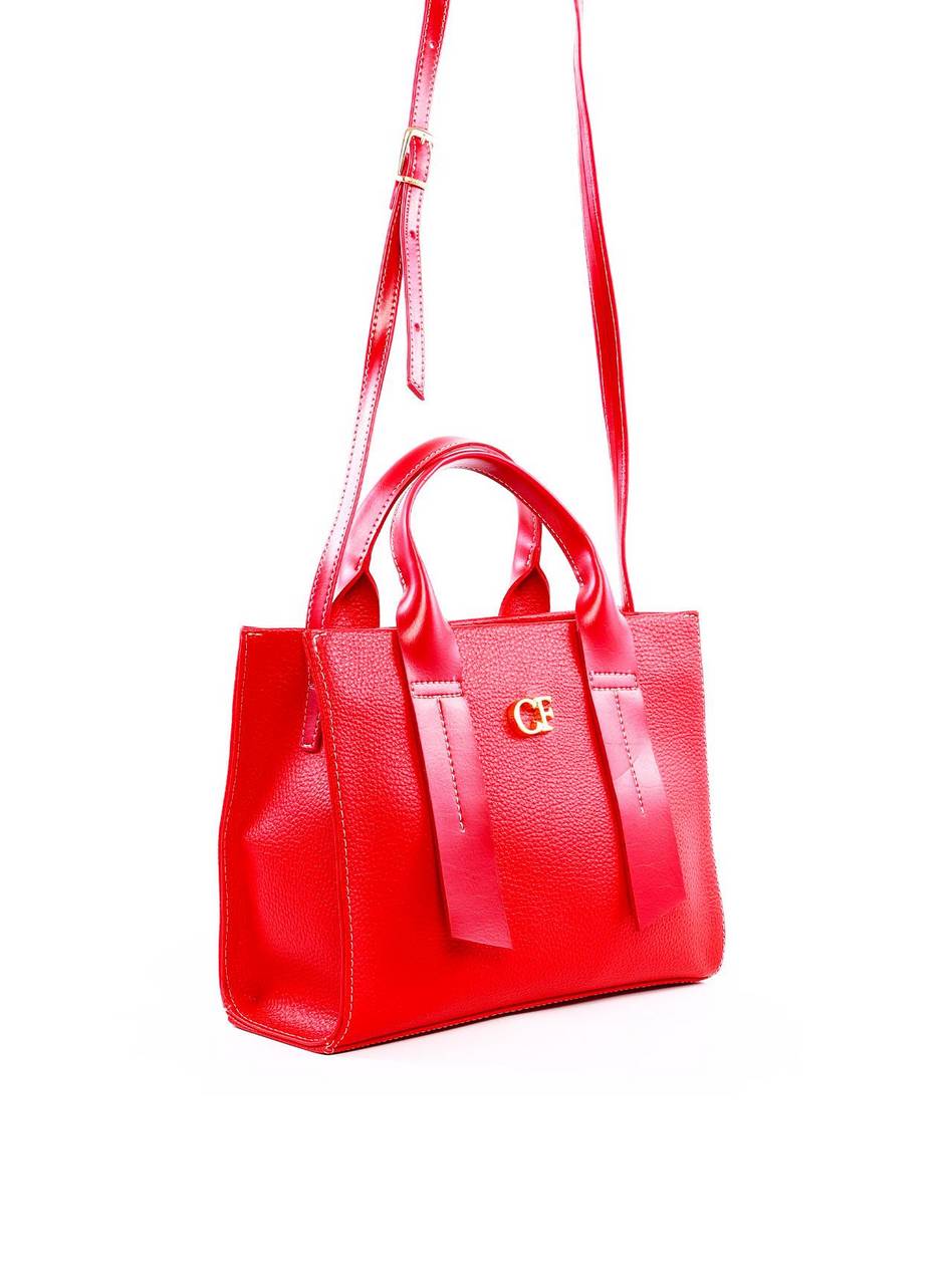 Bolsa Tote Quadrada Detalhe de Costuras - Vermelha BSI-6260 - VE