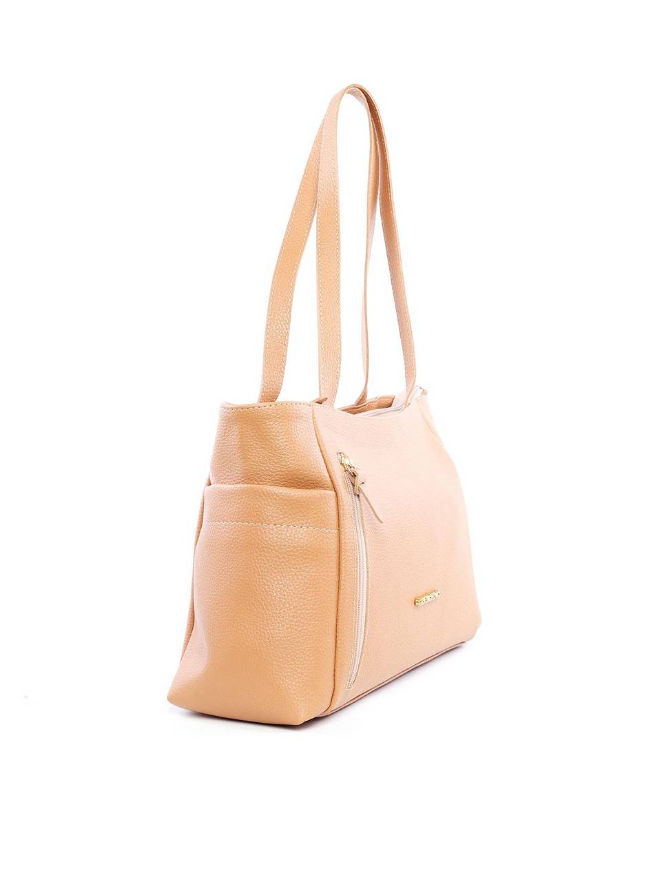 Bolsa Tote com Ziper Frontal Vertical - Nude BSI-6177 - NU