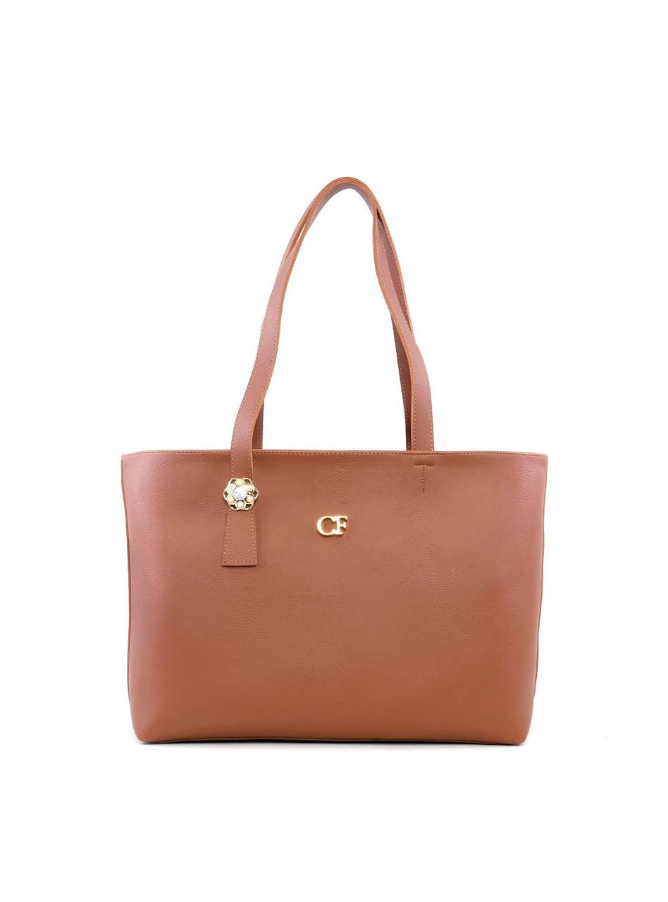Bolsa Shopper Tiracolo com Flor - Castor BSI-6196 - CS