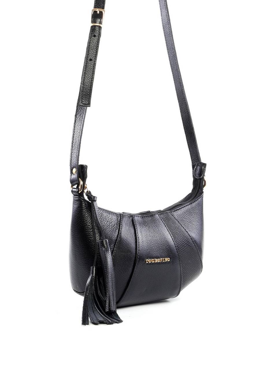 Bolsa Transversal Arredondada Retalhos - Preta BSI-6403 - PR