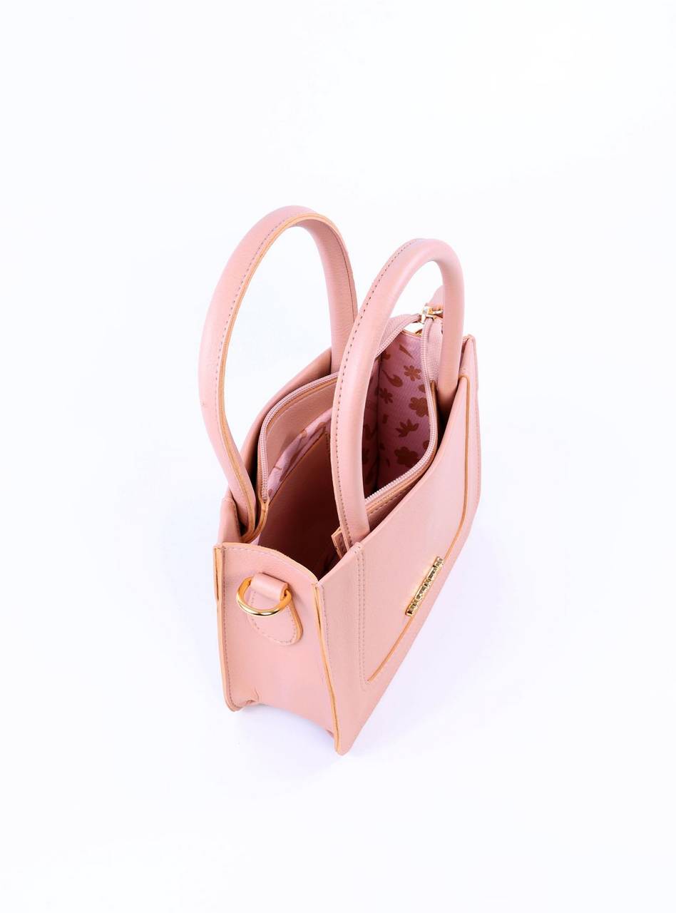 Bolsa Tiracolo Quadrada com Costuras Laterais - Nude BSI-6005 - NU